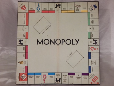 1935 Trade Mark White Box Monopoly Game Board